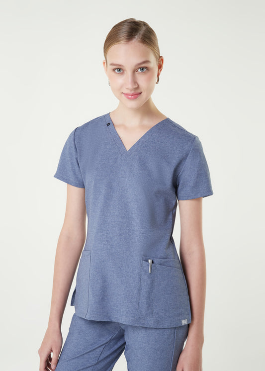 PAT-MED 'COMFY' Women's Scrub Top BLUE JEANS