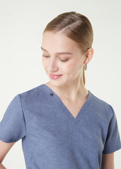 PAT-MED 'COMFY' Women's Scrub Top BLUE JEANS