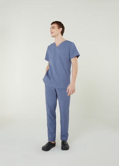 PAT-MED 'COMFY' Men's Scrub Top BLUE JEANS