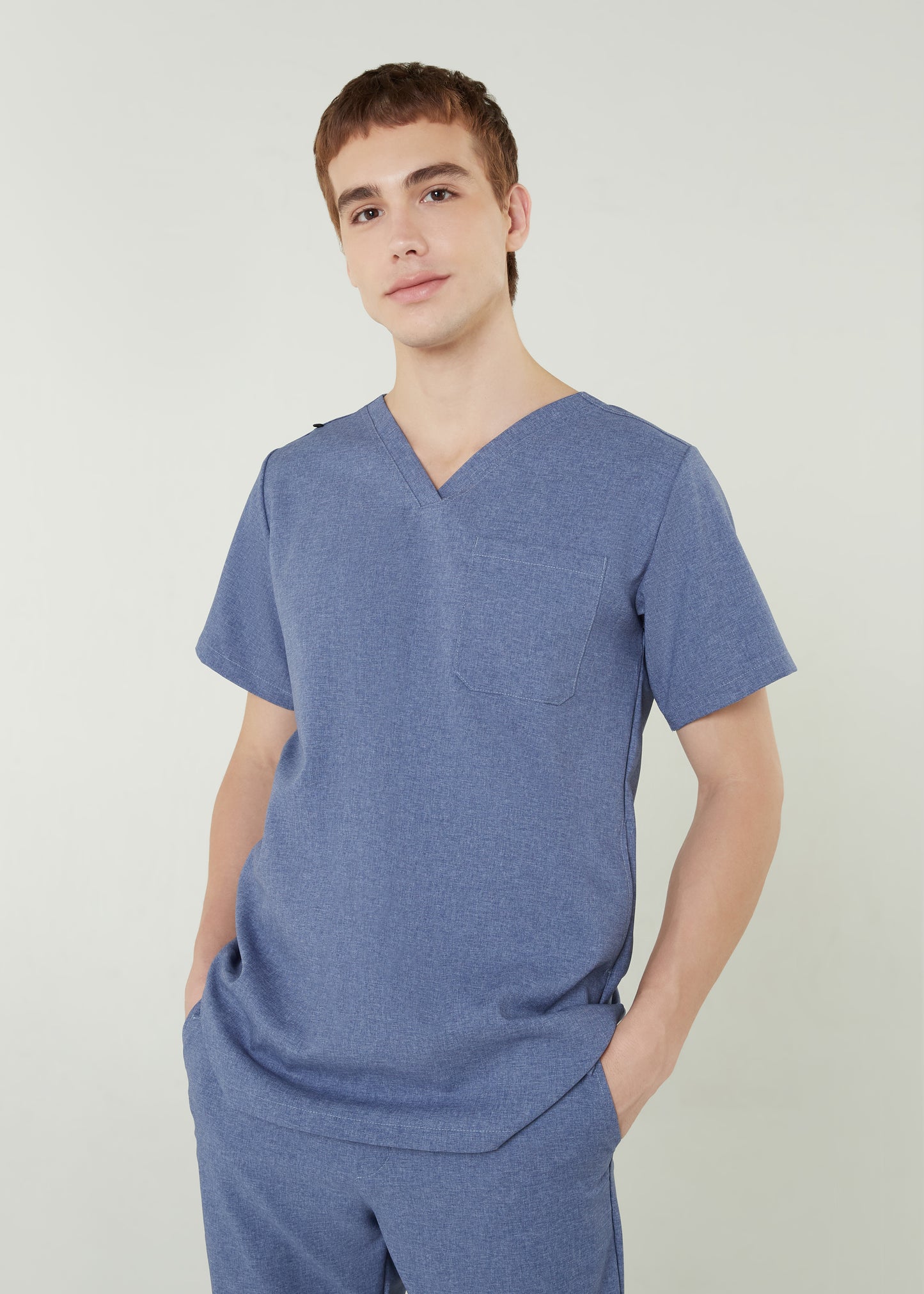 PAT-MED 'COMFY' Men's Scrub Top BLUE JEANS