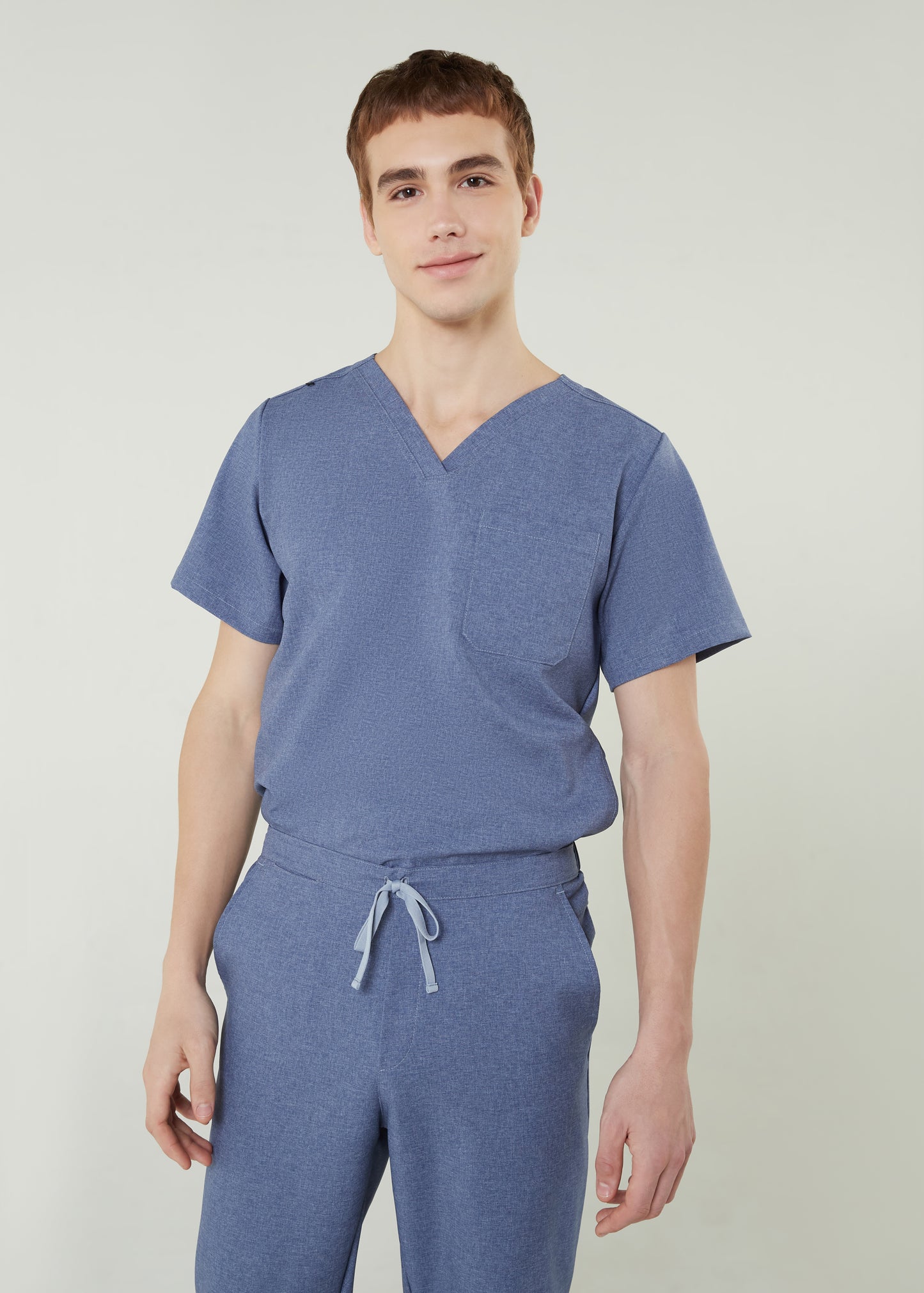 PAT-MED 'COMFY' Men's Scrub Top BLUE JEANS