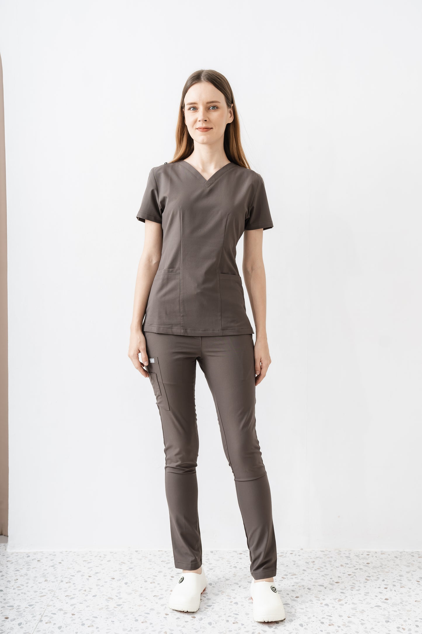 PAT-MED 'JOY' Premium Women's Scrub Top DARK OAK