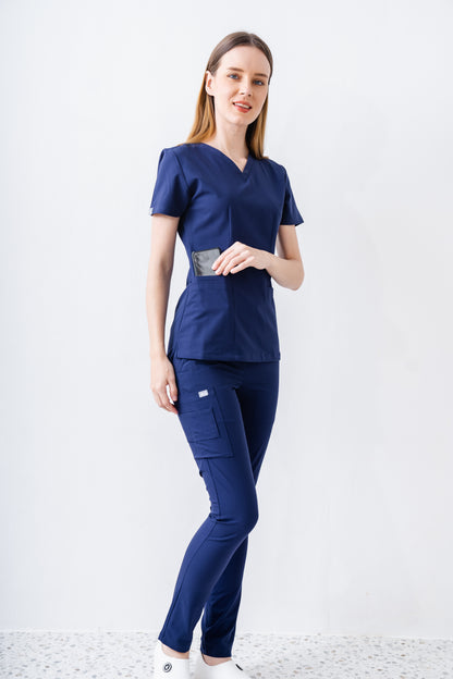 PAT-MED 'JOY' Premium Women's Scrub Top NAVY