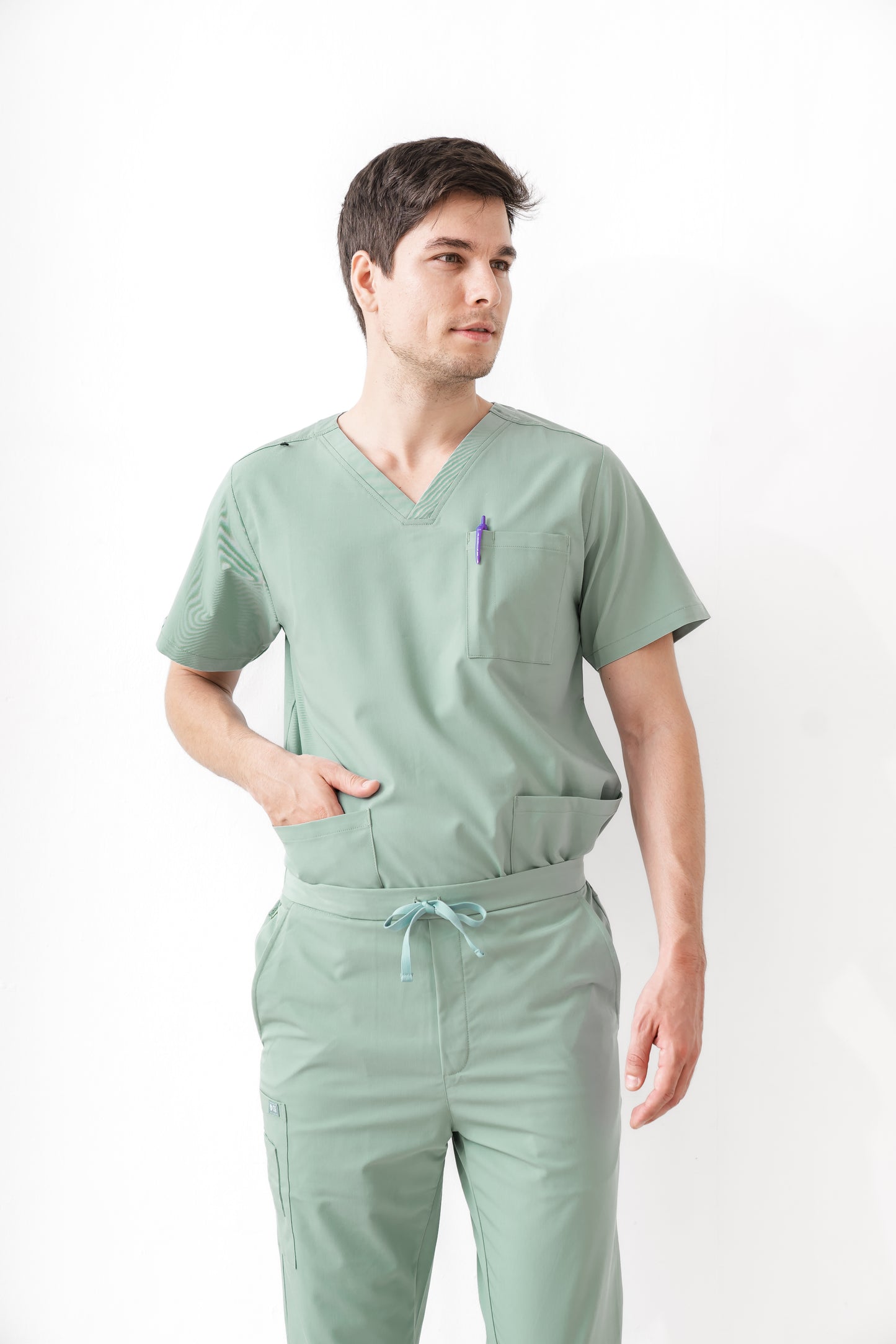 PAT-MED 'JOY' Premium Men's Scrub Top JADE