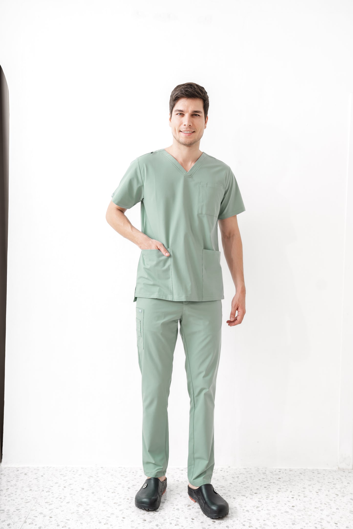 PAT-MED 'JOY' Premium Men's Scrub Top JADE