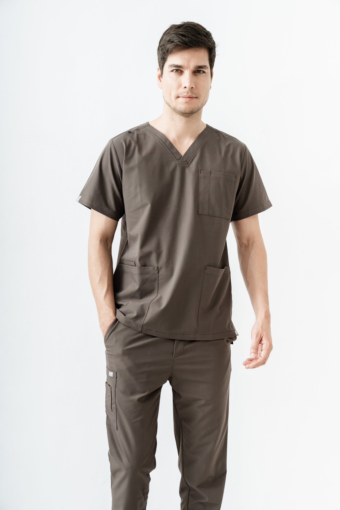 PAT-MED 'JOY' Premium Men's Scrub Top DARK OAK