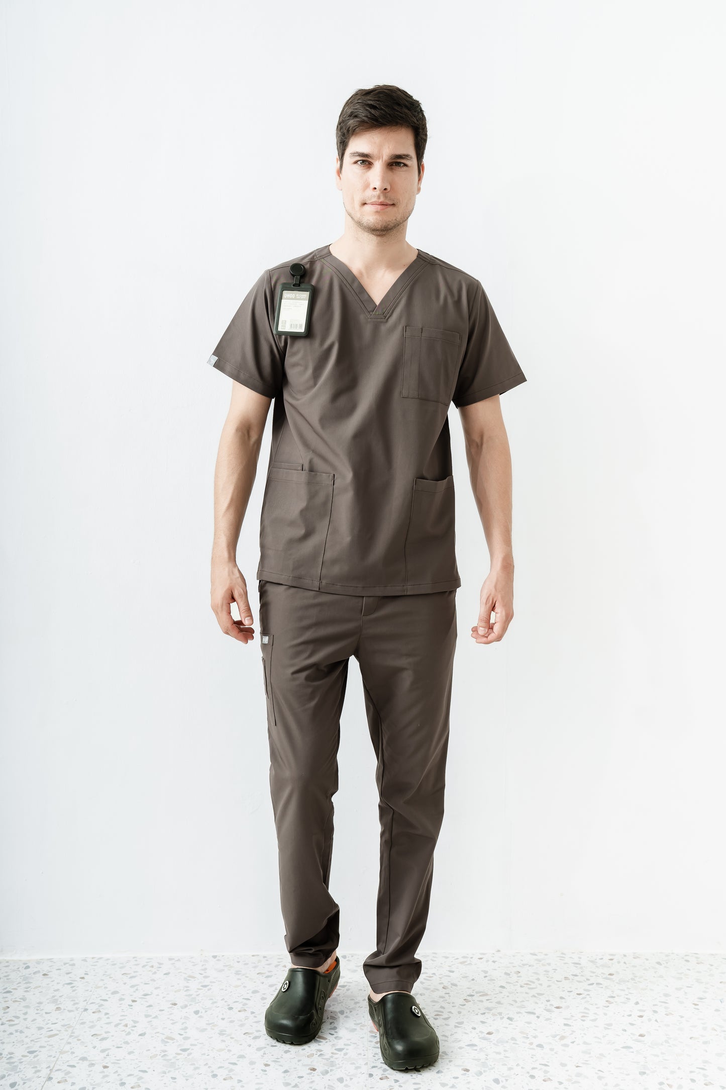 PAT-MED 'JOY' Premium Men's Scrub Top DARK OAK