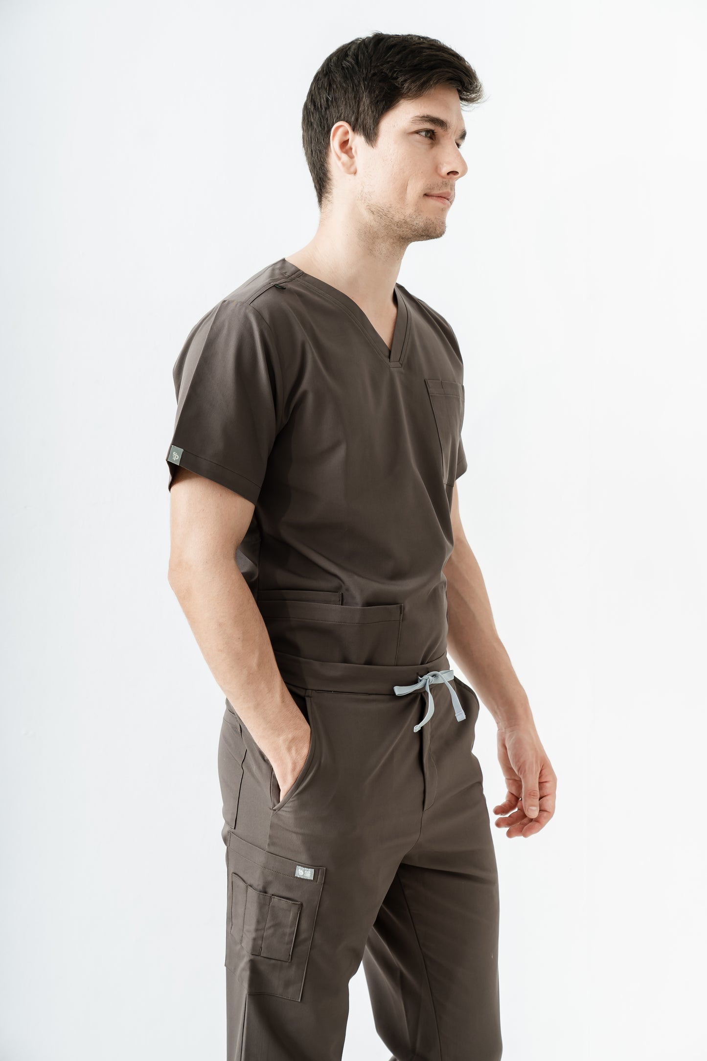 PAT-MED 'JOY' Premium Men's Scrub Top DARK OAK