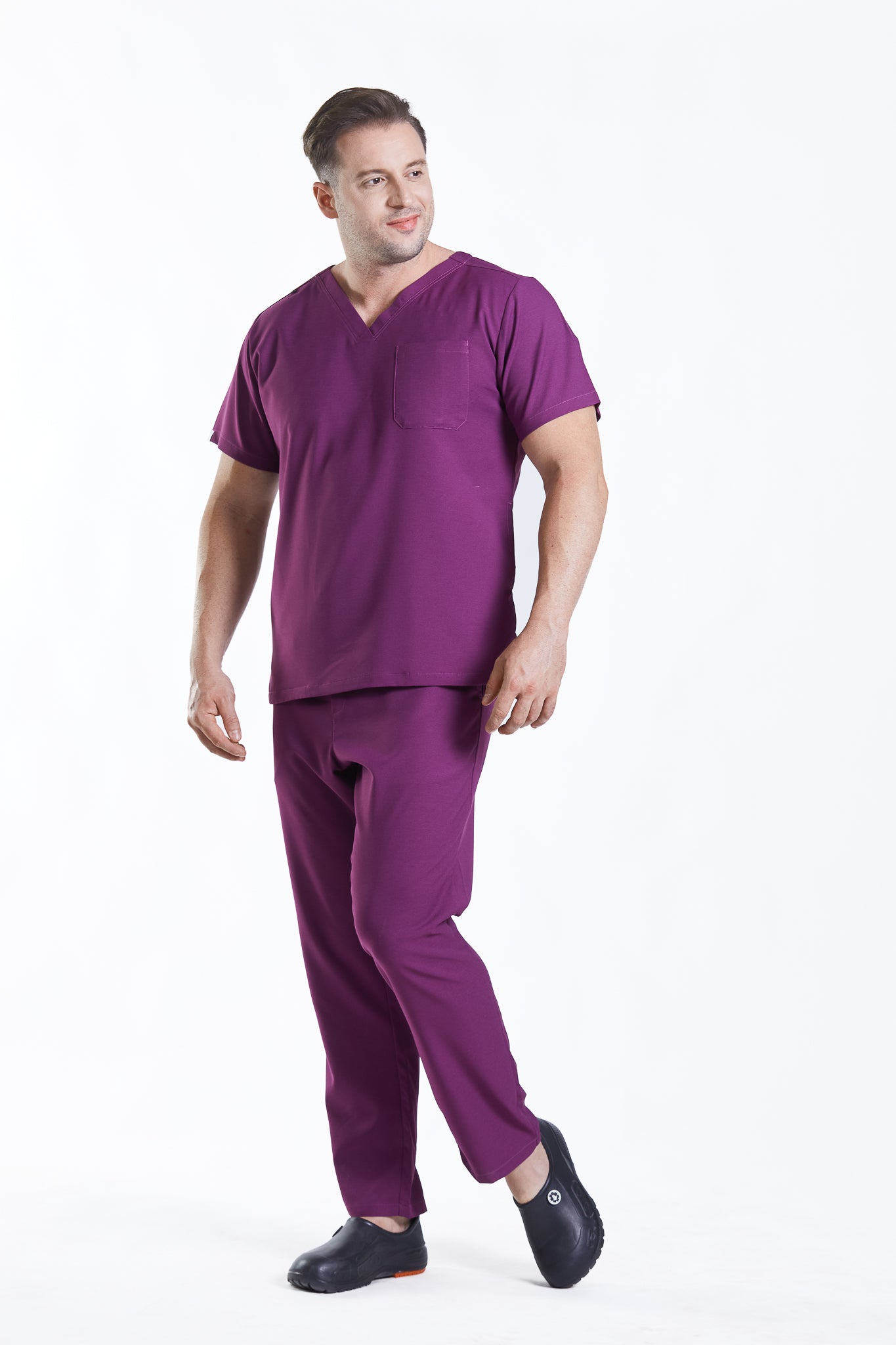 PAT-MED 'COMFY' Men's Scrub Top PERYLENE VIOLET