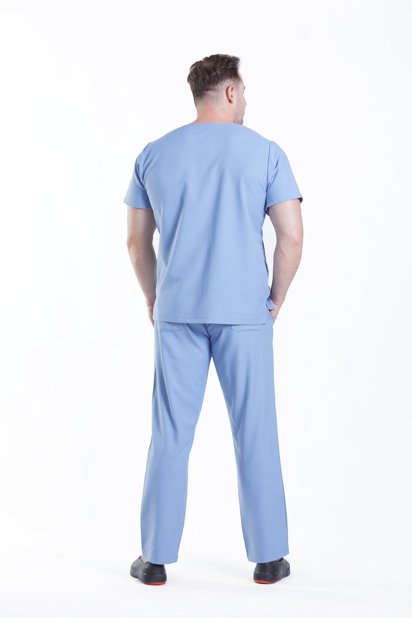 PAT-MED 'COMFY' Men's Scrub Top AQUA BLUE