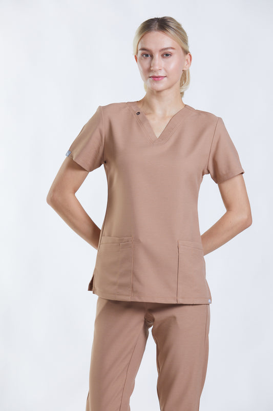 PAT-MED 'COMFY' Women's Scrub Top BEAVER FUR