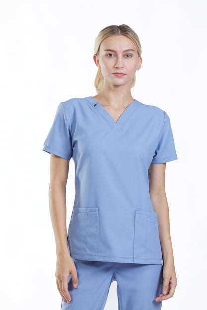 PAT-MED 'COMFY' Women's Scrub Top AQUA BLUE