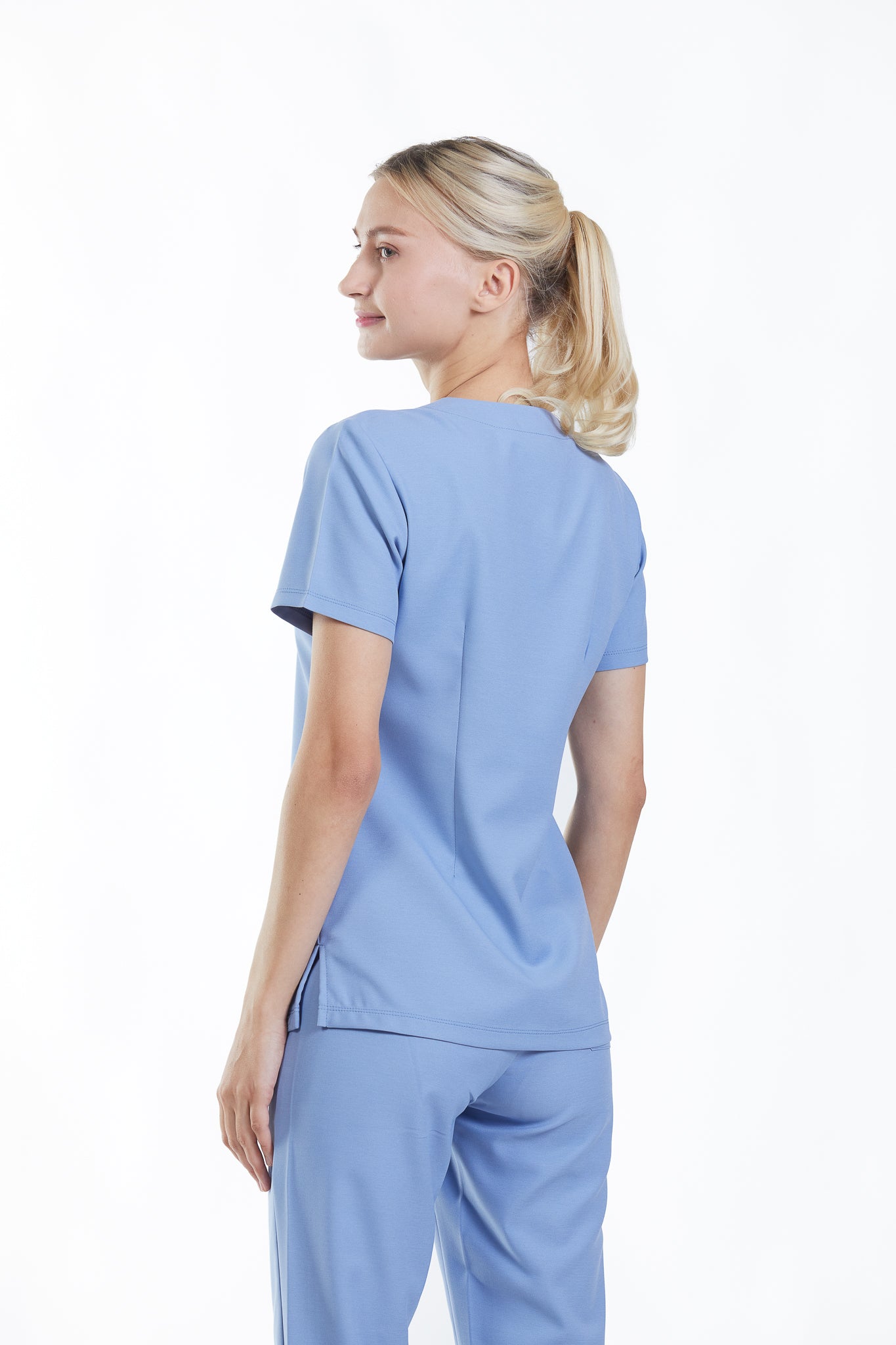 PAT-MED 'COMFY' Women's Scrub Top AQUA BLUE