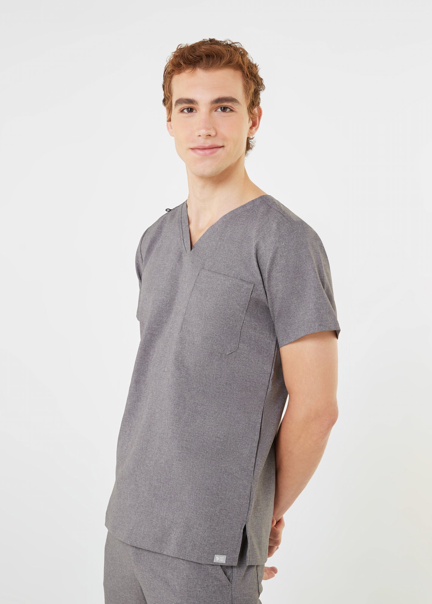 PAT-MED 'COMFY' Men's Scrub Top HEATHER GRAY