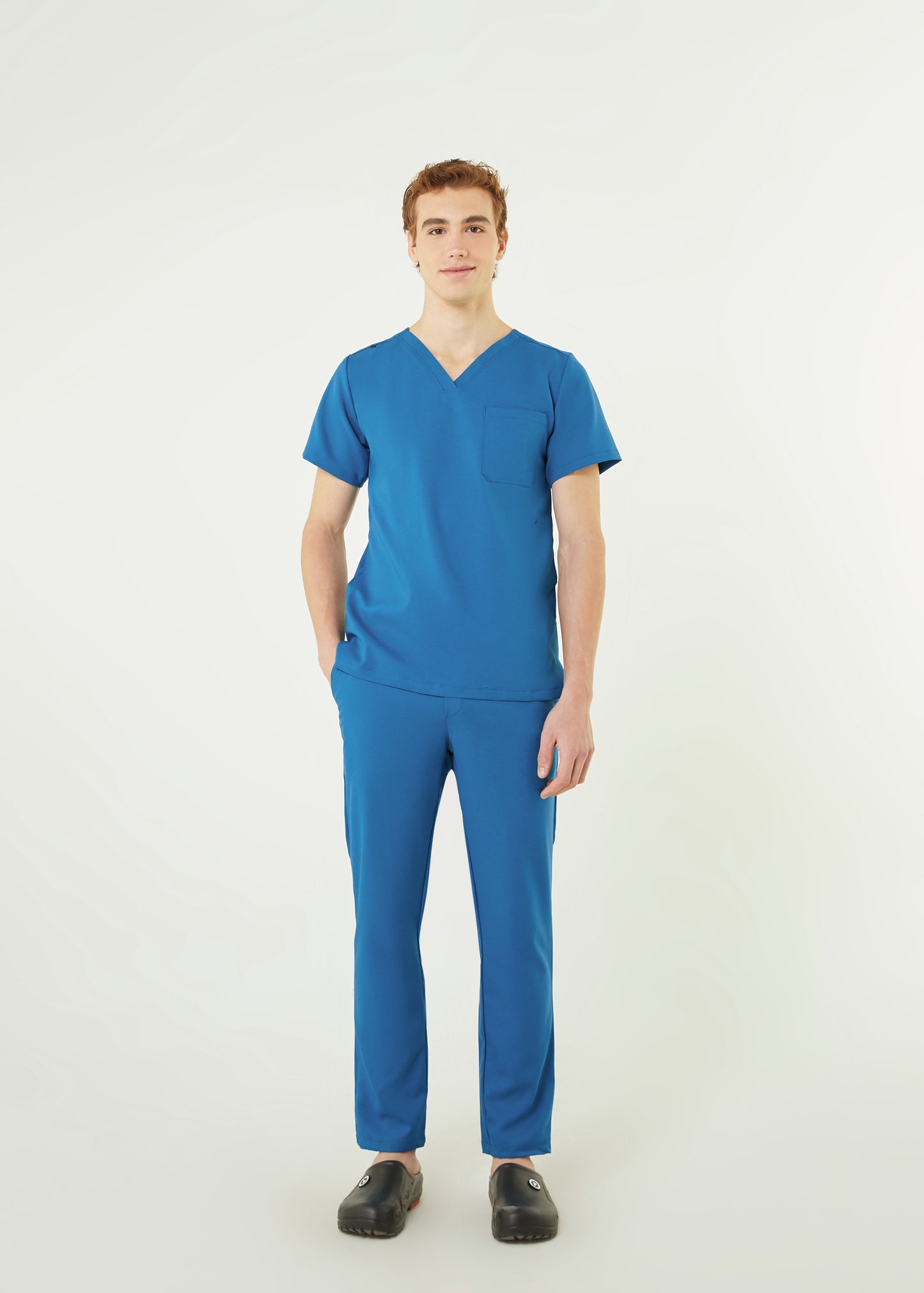 PAT-MED 'COMFY' Men's Scrub Top CARIBBEAN BLUE