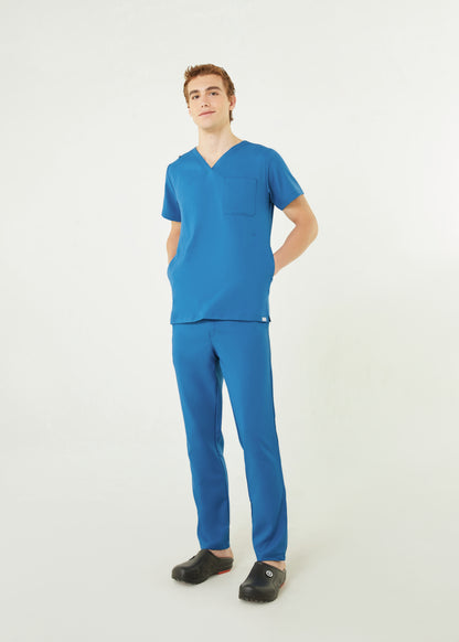 PAT-MED 'COMFY' Men's Scrub Top CARIBBEAN BLUE