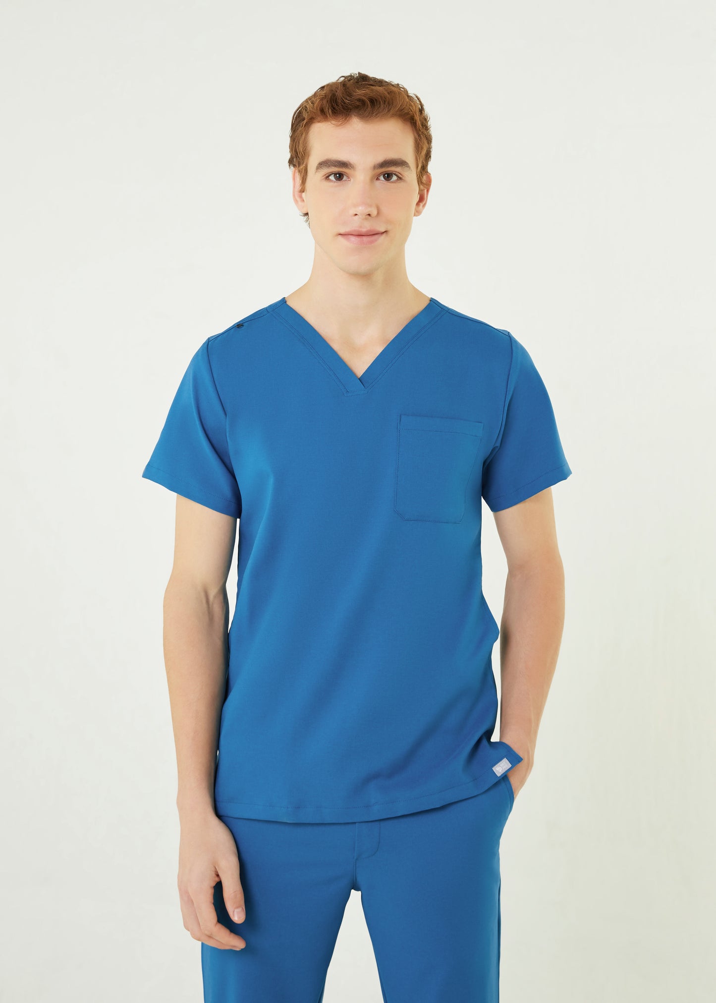 PAT-MED 'COMFY' Men's Scrub Top CARIBBEAN BLUE