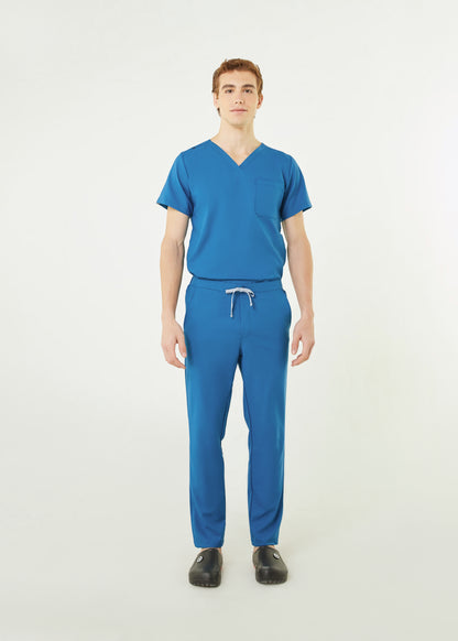 PAT-MED 'COMFY' Men's Scrub Top CARIBBEAN BLUE