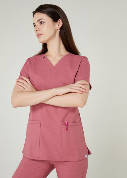 PAT-MED 'COMFY' Women's Scrub Top CORAL