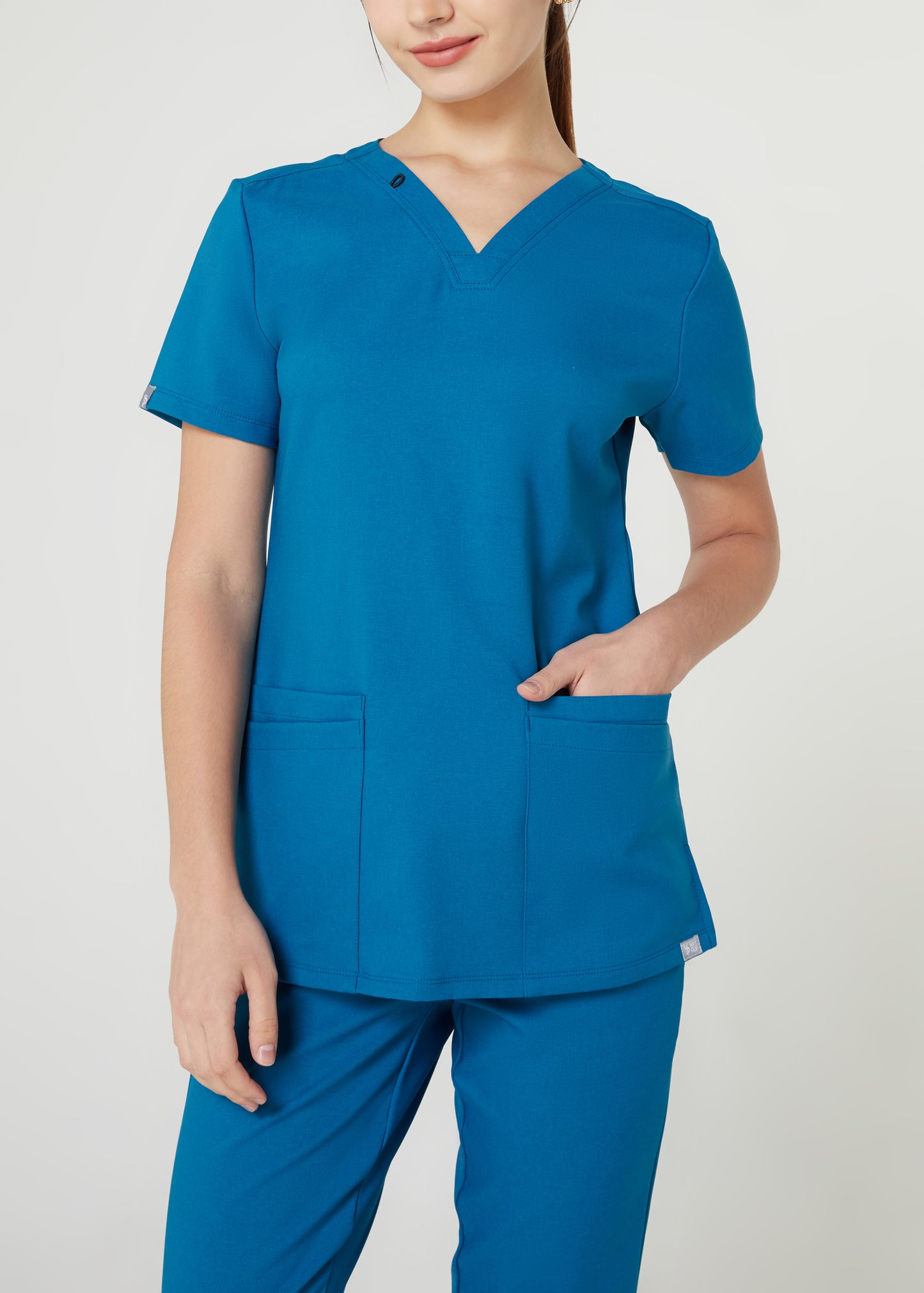 PAT-MED 'COMFY' Women's Scrub Top CARIBBEAN BLUE